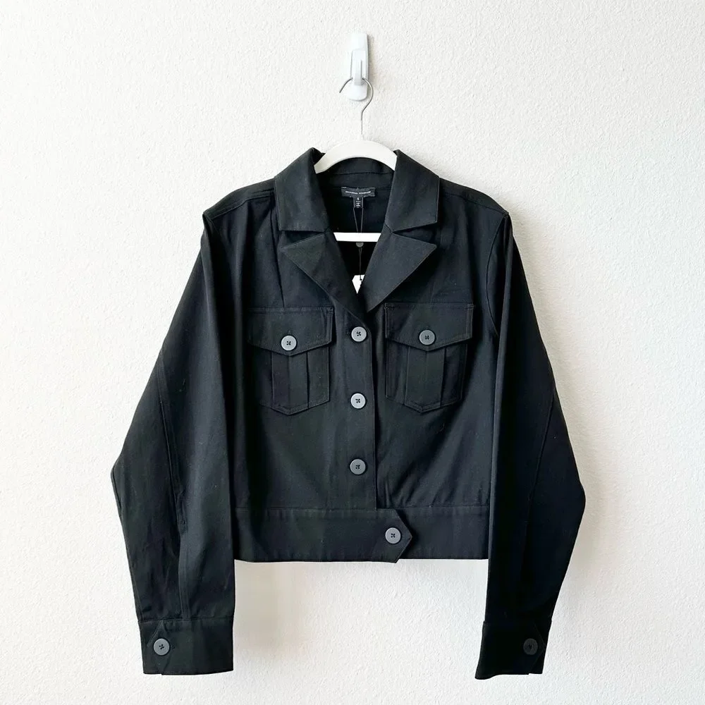 NWT Universal Standard Chelsea Stretch Cotton Twill Jacket Black Size Small (XL) - Picture 3 of 9